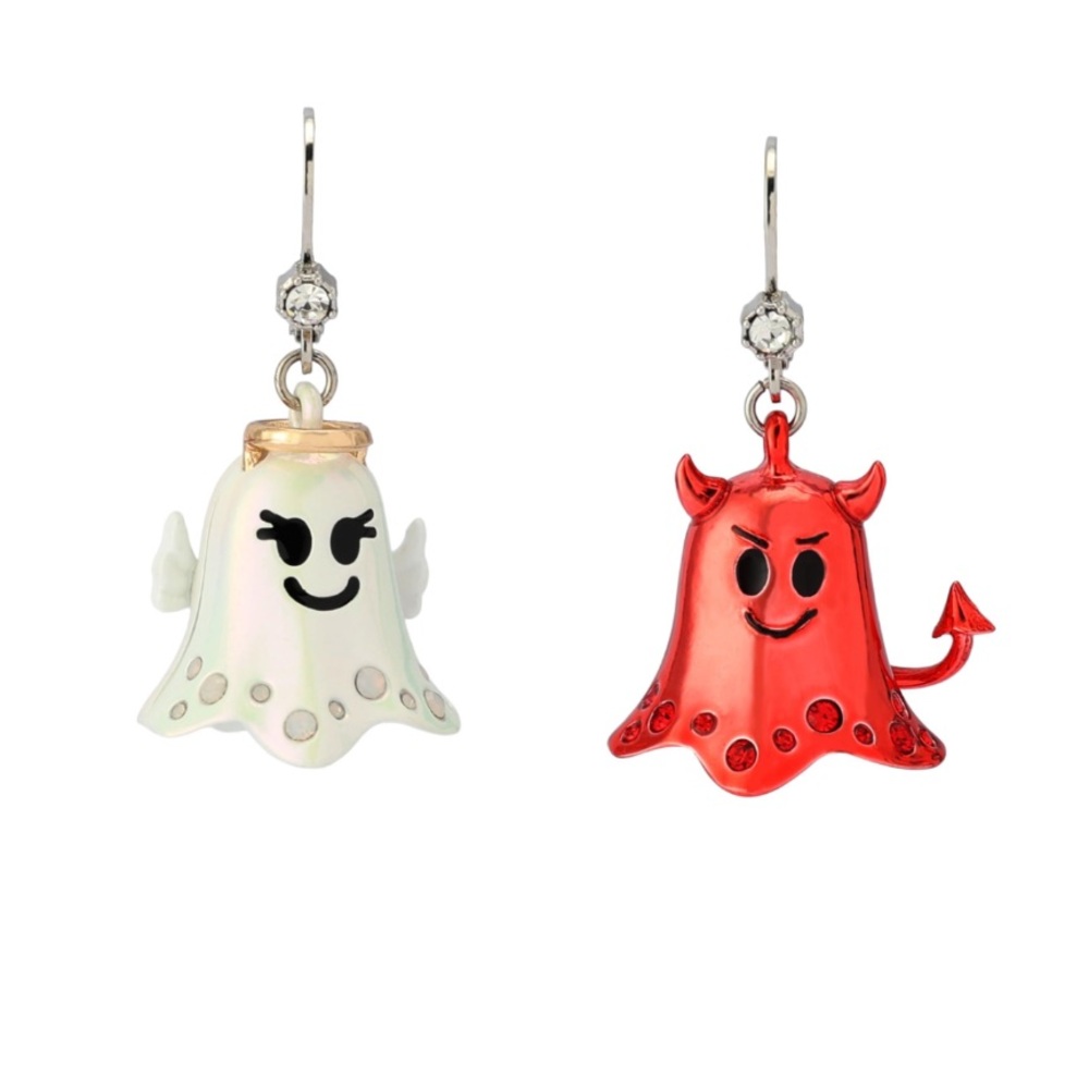 NWT ⚜️🤍♥️⚜️ BETSEY JOHNSON DEVIL ANGEL DROP EARRINGS MULTI